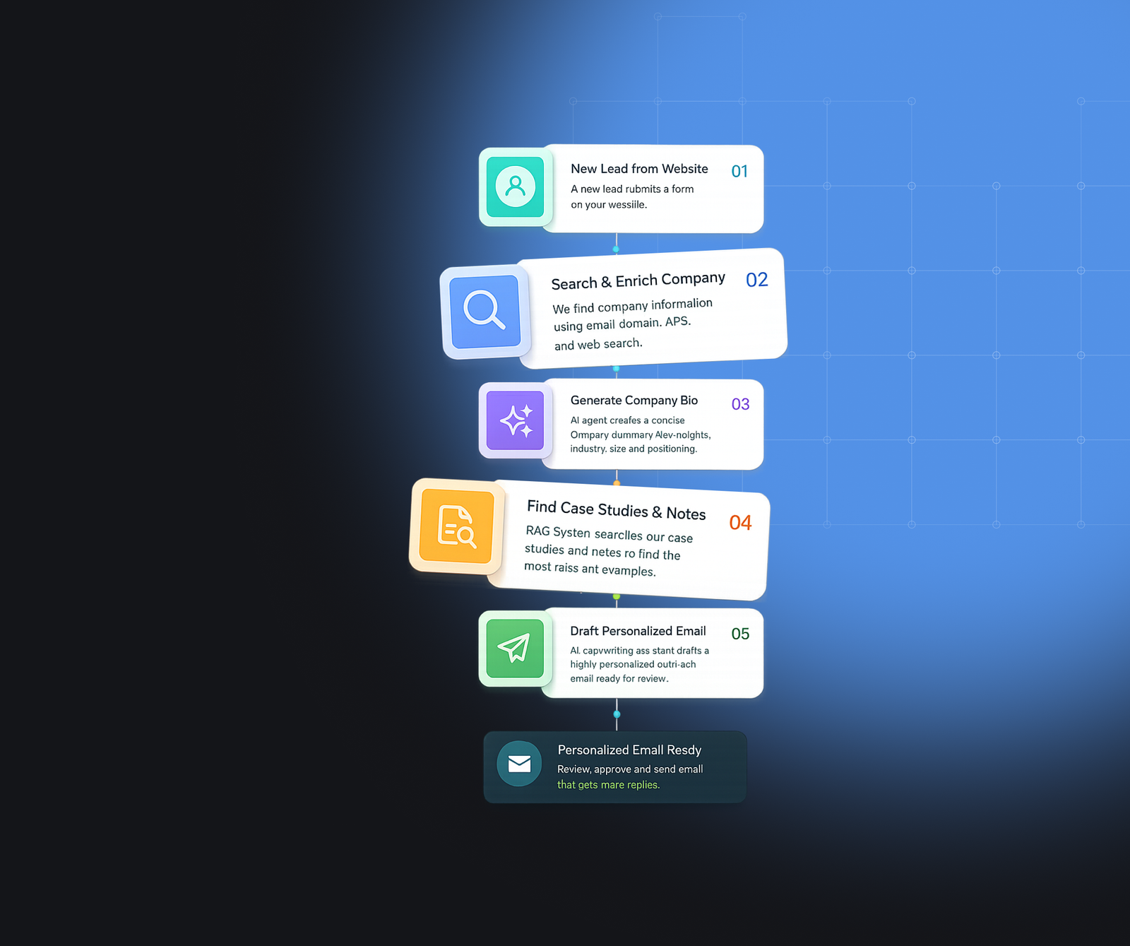 • Customer support automation • Lead qualification agents • AI document processing • AI voice assistants • Workflow orchestration